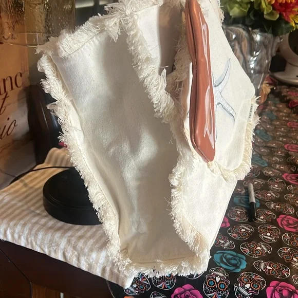 🆕 Rae Dunn SUMMER VIBES Fryed Edge 3 in 1 Tassel Beach Tote Bag - Picture 13 of 17